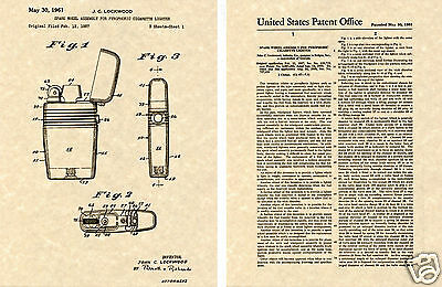 Scripto Vu Lighter Us Patent Art Print Ready To Frame!!!! Vintage 1961 Buy