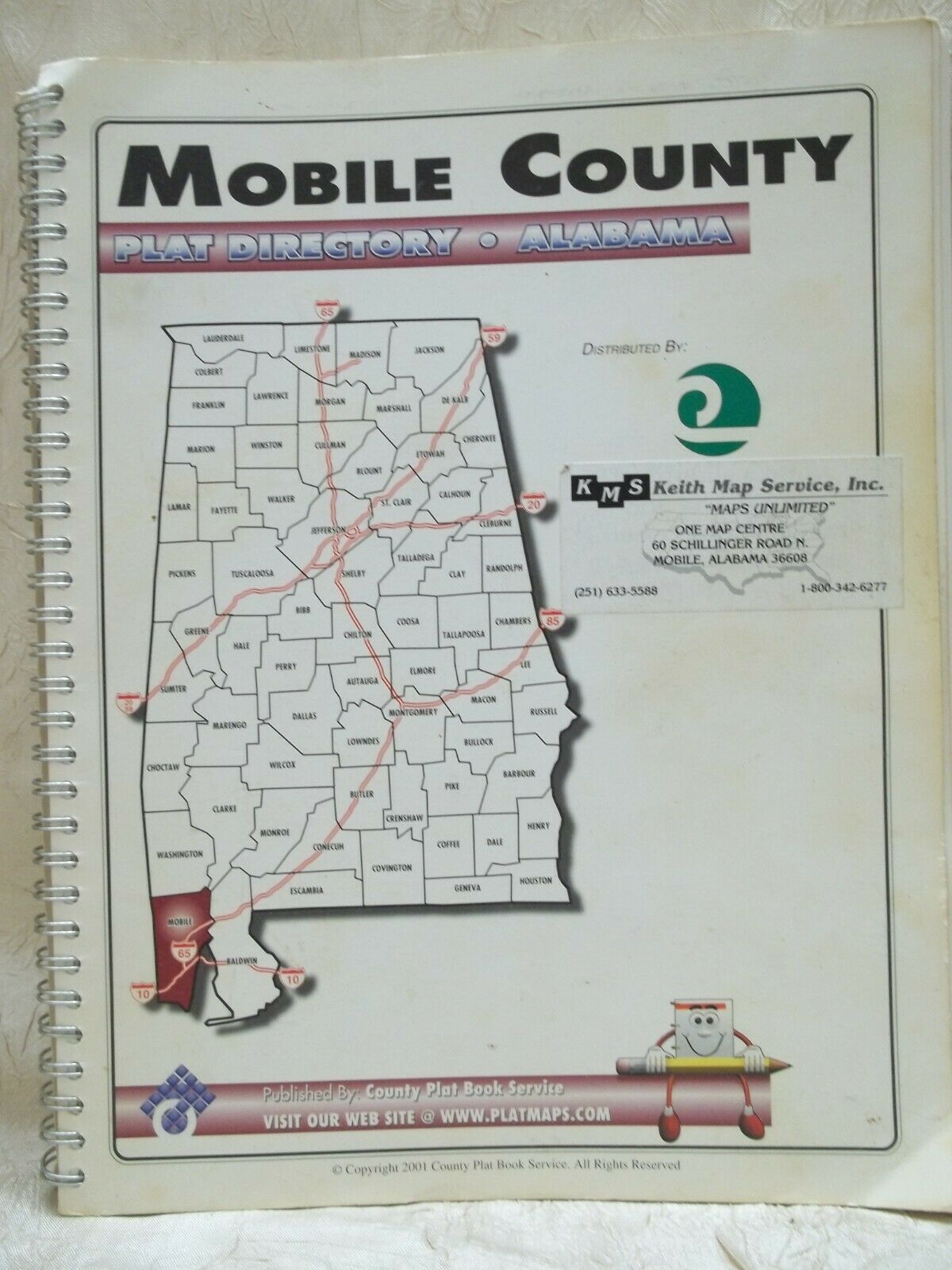 Mobile County Alabama 2001 Plat Directory Map Book County Plat Book Service