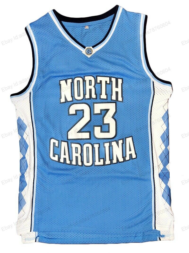 Michael Jordan #23 North Carolina Basketball Jersey Retro Stitched Blue S-3xl