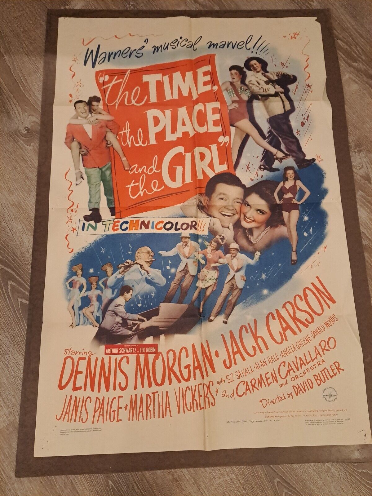 1946 The Time The Place The Girl 27x41 Movie Poster Dennis Morgan Carson