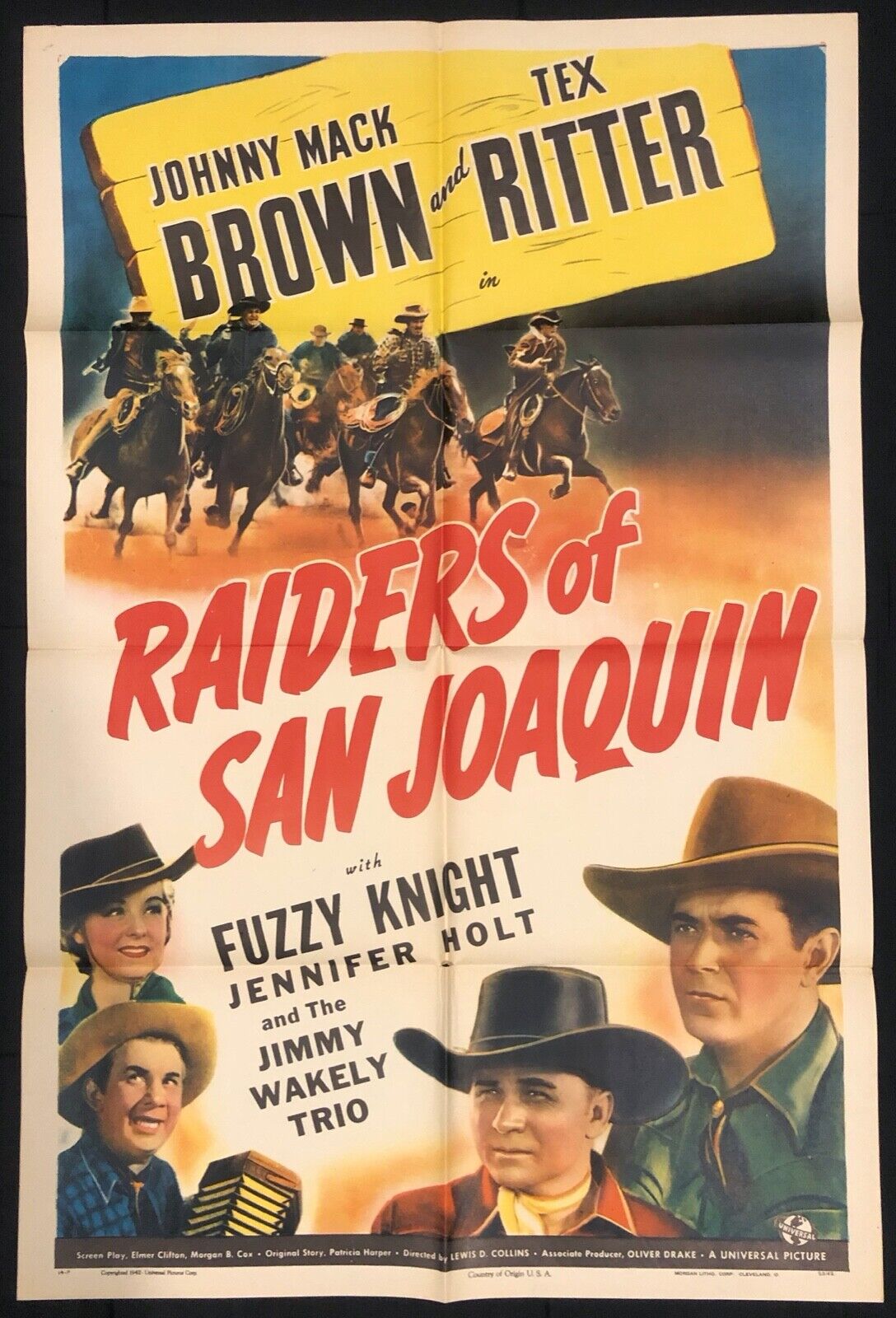 Raiders Of San Joaquin (universal, 1943). One Sheet (27" X 41"). Western