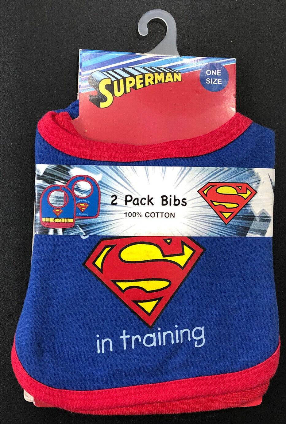 Brand New Dc Comics Superman Baby Toddler Infant Bibs 2 Pack 100% Cotton