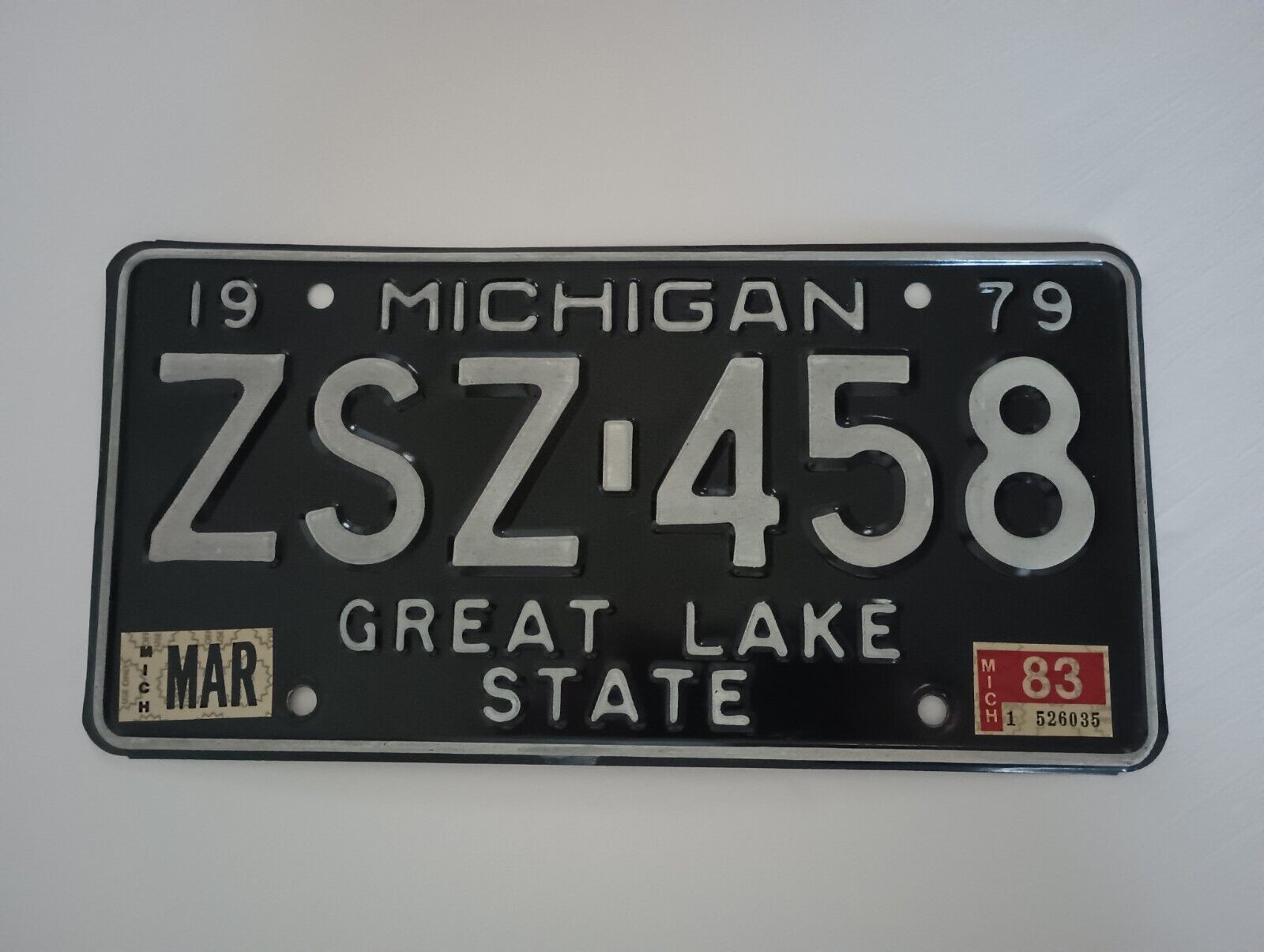 Vintage 1979 Michigan License Plate # Zsz - 458