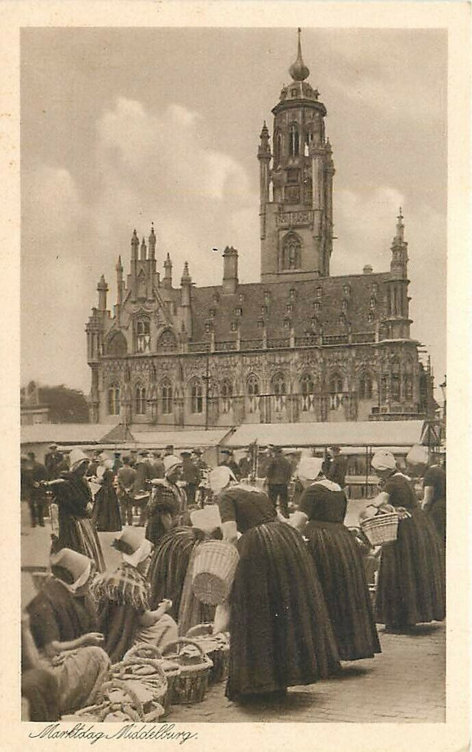 Netherlands, Middelburg, Marktdag, Old City Hall, Photogravure Series No A 1806