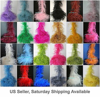 2 Ply, 72"long A+ Quality Ostrich Feather Boa, Over 25 Colors To Pick From, New!