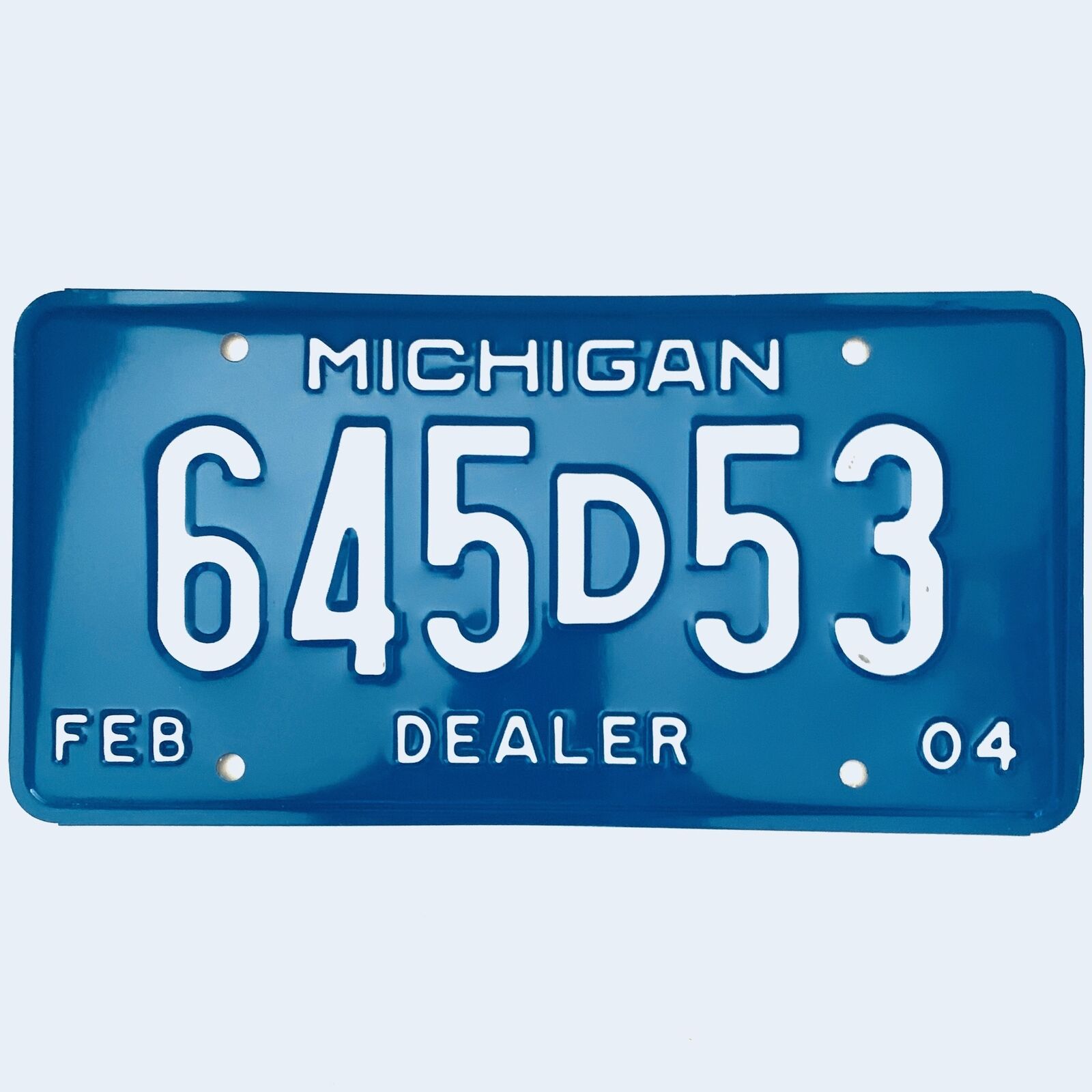 2004 United States Michigan Base Dealer License Plate 645d53