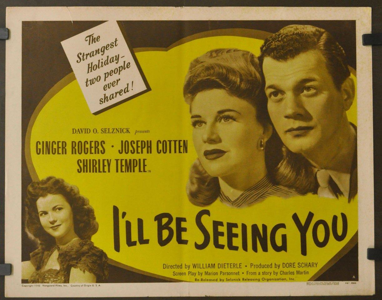 I'll Be Seeing You R1948 Original 22x28 Movie Poster Ginger Rogers Joseph Cotten