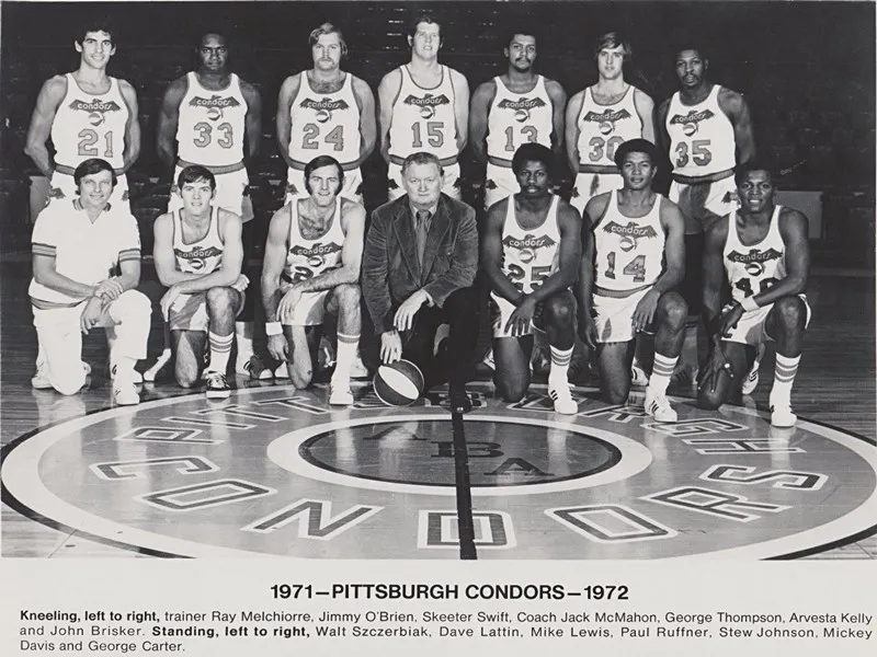 Aba 1971-72 Pittsburgh Condors Team Photo B&w 8 X 10 Photo Picture
