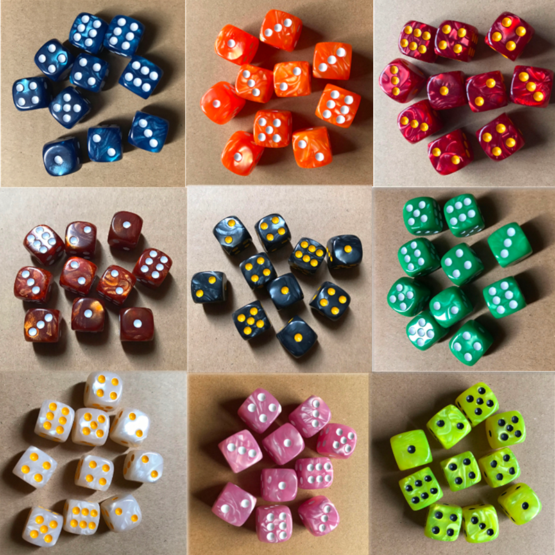 10pcs Round Corner 16mm Dice 6-sided Dice D6 For Party Table Games Tool Set