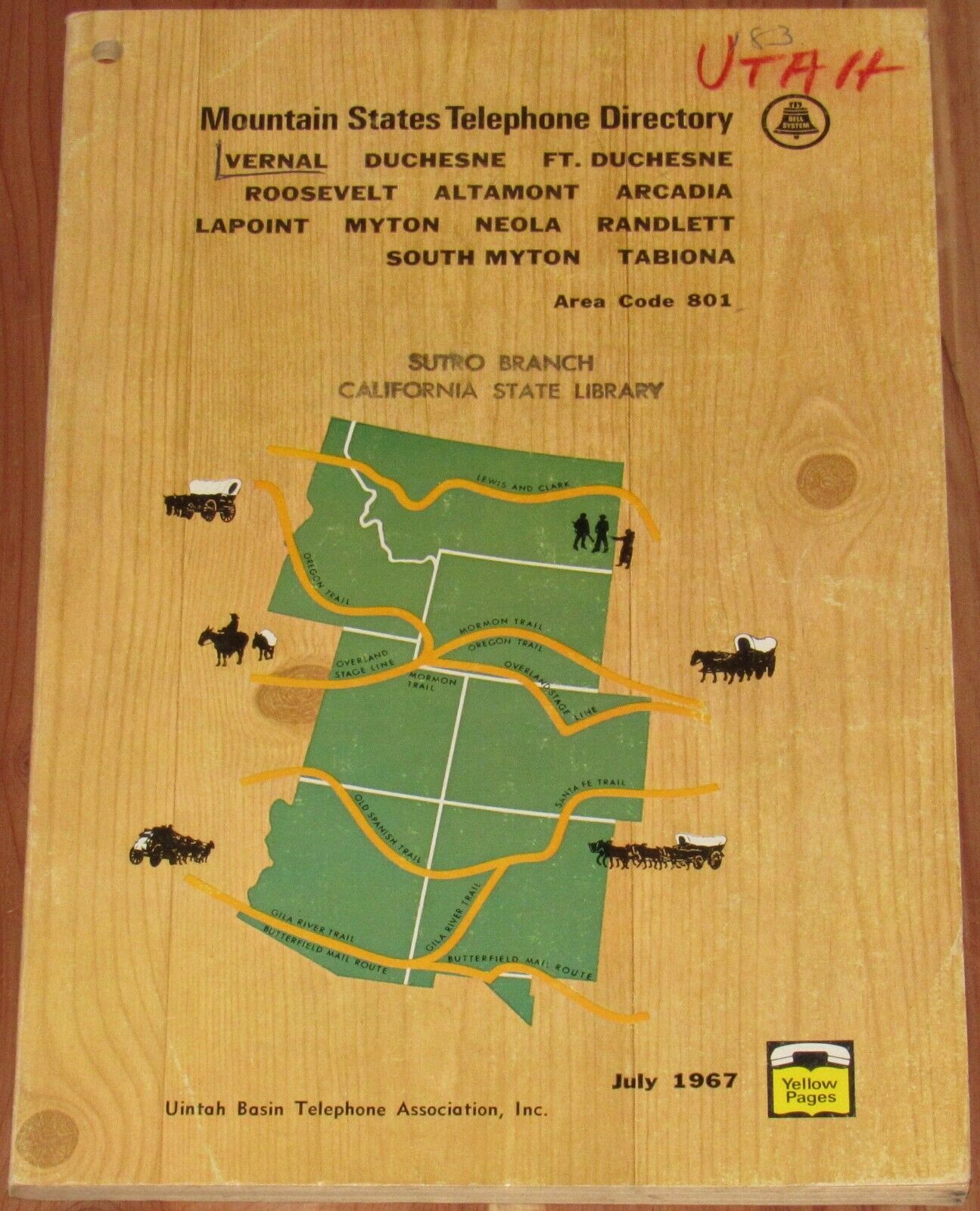 1967 Utah Telephone Directory, Vernal Duchesne Roosevelt Altamont Arcadia